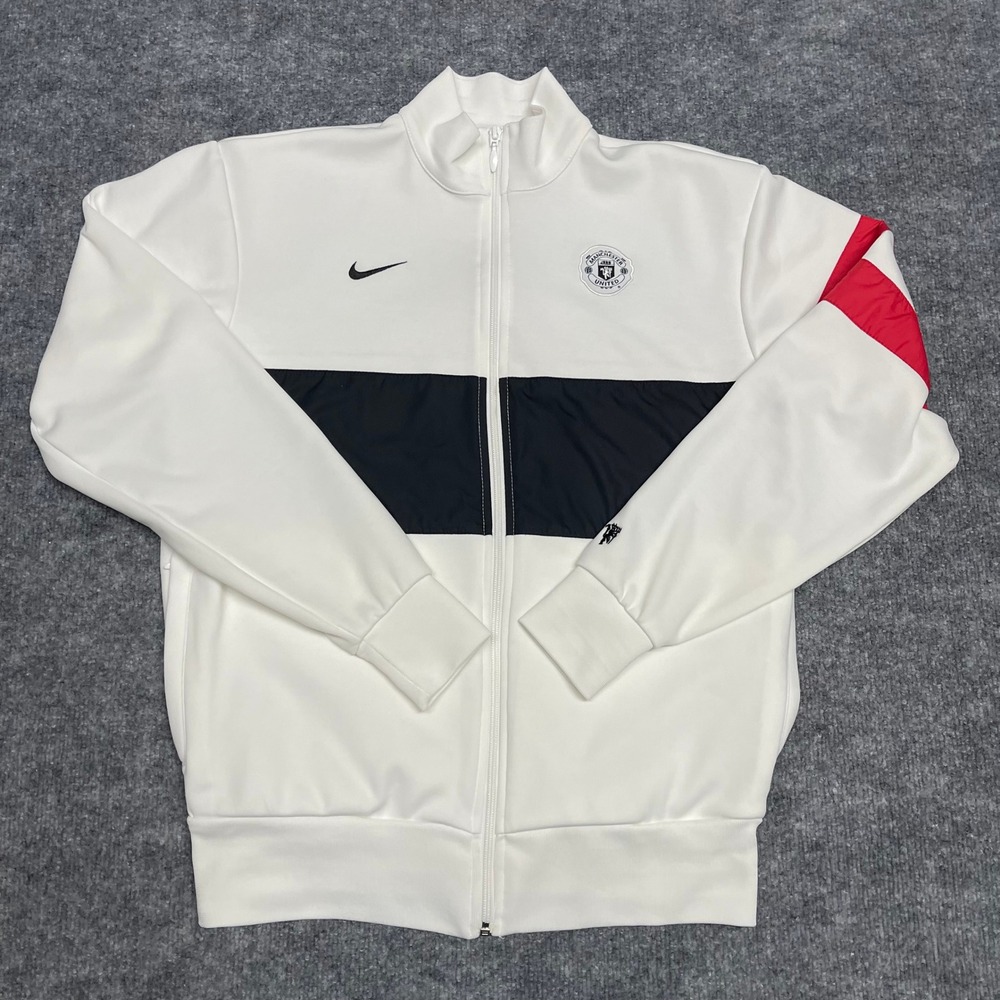 Nike Manchester United Track Jacket Mens Medium White Black Red Season 2009